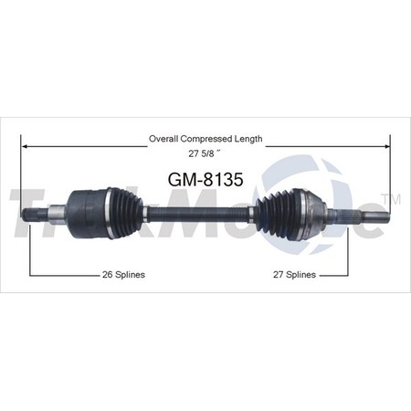 Surtrack Axle Cv Axle Shaft, Gm-8135 GM-8135